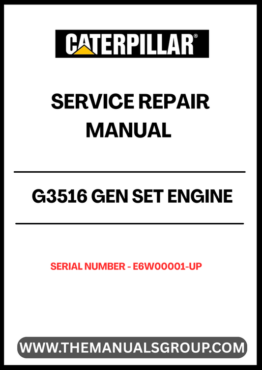 . Ensure your CAT G3516 Gen Set Engine operates at peak performance with the comprehensive Service Repair Manual, specifically designed for serial numbers E6W00001 and up. This manual is an essential resource for technicians and operators, providing detailed instructions and insights into maintenance, troubleshooting, and repair procedures.