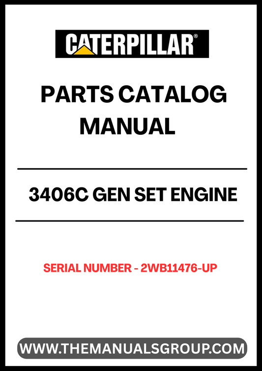 Discover the essential CAT 3406C Gen Set Engine Parts Catalog Manual, specifically designed for serial numbers 2WB11476 and up. This comprehensive manual serves as your go-to resource for identifying and sourcing the right parts for your engine, ensuring optimal performance and longevity.