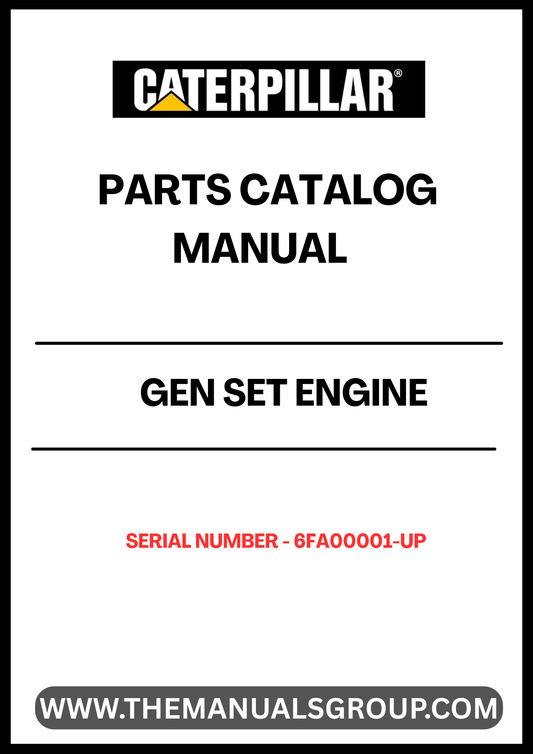  Discover the essential CAT Gen Set Engine Parts Catalog Manual, designed specifically for serial numbers 6FA00001 and up. This comprehensive guide provides detailed information on all engine components, ensuring you have the right parts at your fingertips for efficient maintenance and repairs.