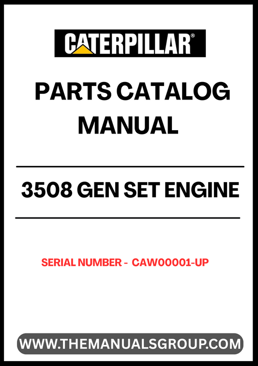 Discover the essential CAT 3508 Gen Set Engine Parts Catalog Manual, designed specifically for serial numbers CAW00001 and up. This comprehensive manual serves as your go-to resource for identifying and sourcing the right parts for your engine, ensuring optimal performance and longevity.