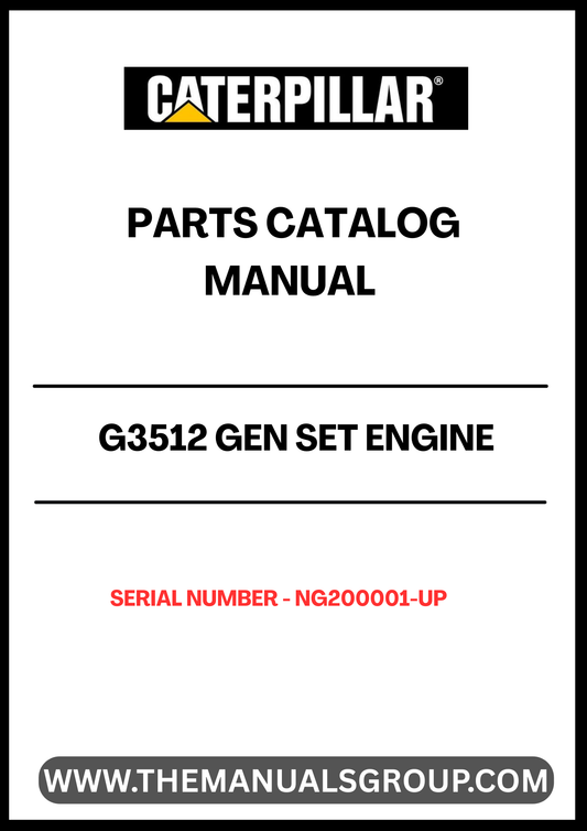 Discover the essential CAT G3512 Gen Set Engine Parts Catalog Manual, specifically designed for serial numbers NG200001 and up. This comprehensive manual serves as a vital resource for technicians and engineers, providing detailed information on parts, specifications, and maintenance procedures to ensure optimal performance of your engine.