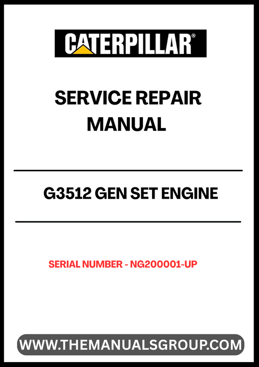 Ensure your CAT G3512 Gen Set Engine operates at peak performance with the comprehensive Service Repair Manual, specifically designed for serial numbers NG200001 and up. This manual is an essential resource for technicians and operators, providing detailed instructions and insights into maintenance, troubleshooting, and repair procedures.