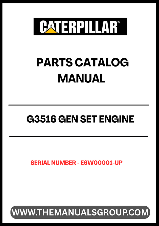 Enhance your maintenance and repair capabilities with the CAT G3516 Gen Set Engine Parts Catalog Manual, specifically designed for serial numbers E6W00001 and up. This comprehensive manual serves as an essential resource for identifying and sourcing the right parts for your engine, ensuring optimal performance and longevity.