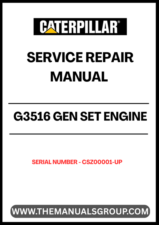 The CAT G3516 Gen Set Engine Service Repair Manual (S/N - CSZ00001-UP) is an essential resource for maintaining and servicing your engine efficiently. This comprehensive manual provides detailed instructions, diagrams, and specifications tailored specifically for the G3516 model, ensuring you have the right information at your fingertips.
