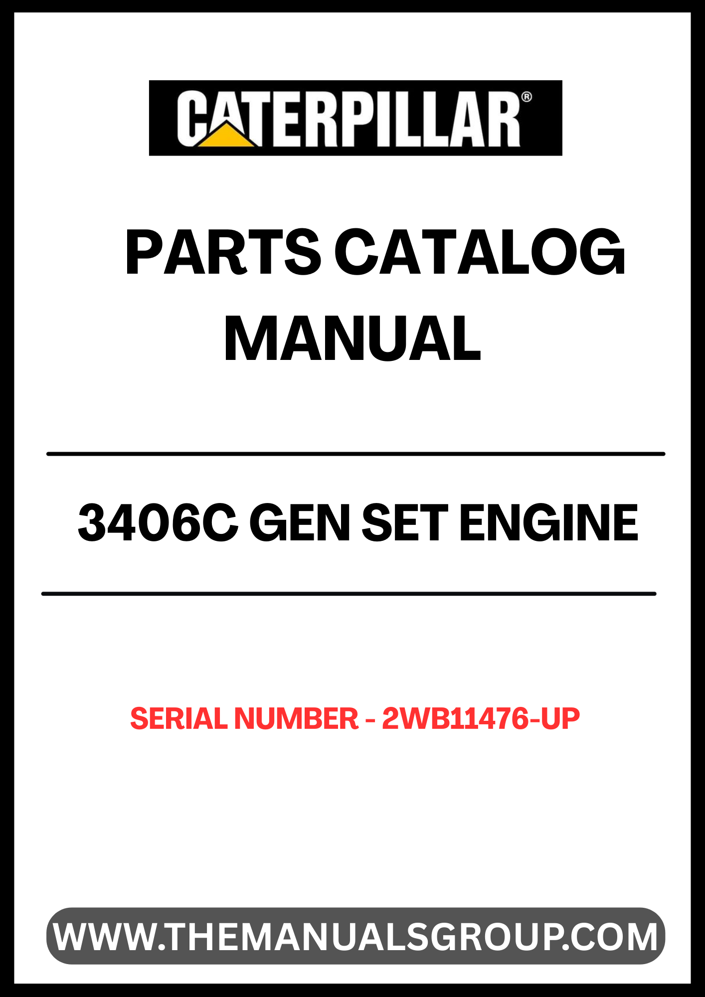 Discover the essential CAT 3406C Gen Set Engine Parts Catalog Manual, designed specifically for serial numbers 2WB11476 and up. This comprehensive manual serves as your go-to resource for identifying and sourcing the right parts for your engine, ensuring optimal performance and longevity.
