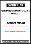 Ensure optimal performance and longevity of your CAT generator set with the comprehensive Operation & Maintenance Manual, specifically designed for serial numbers 5SA00001 and above. This manual serves as an essential resource, providing detailed instructions on operation, maintenance schedules, and troubleshooting tips tailored to your engine's specifications.