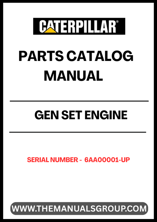 Discover the essential CAT Gen Set Engine Parts Catalog Manual, designed specifically for serial numbers 6AA00001 and up. This comprehensive guide is your go-to resource for identifying and sourcing the right parts for your CAT generator set, ensuring optimal performance and longevity.
