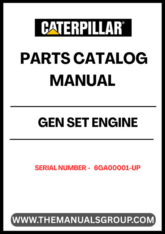 Discover the essential CAT Gen Set Engine Parts Catalog Manual, designed specifically for serial numbers 6GA00001 and up. This comprehensive manual serves as your go-to resource for identifying and sourcing the right parts for your CAT generator set, ensuring optimal performance and longevity.