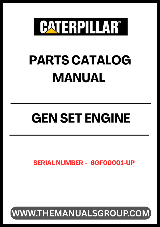 Discover the ultimate resource for maintaining and repairing your CAT GEN SET with the Engine Parts Catalog Manual, specifically designed for serial numbers 6GF00001 and up. This comprehensive manual provides detailed diagrams and specifications, ensuring you have all the information you need at your fingertips.