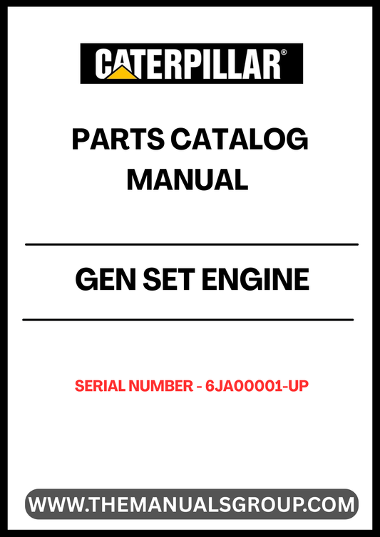 Discover the ultimate resource for maintaining and repairing your CAT GEN SET with the Engine Parts Catalog Manual, specifically designed for serial numbers 6JA00001 and up. This comprehensive manual provides detailed diagrams, part numbers, and specifications, ensuring you have all the information needed to keep your generator running smoothly.