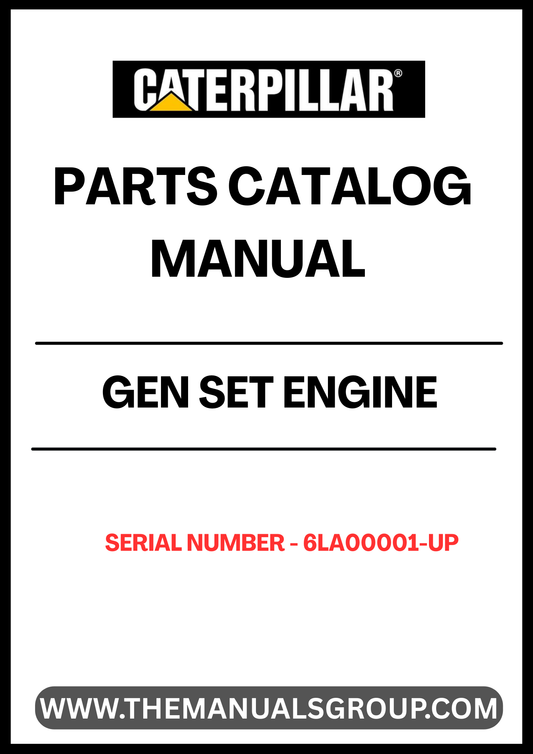 Discover the ultimate resource for maintaining and repairing your CAT GEN SET with the Engine Parts Catalog Manual, specifically designed for serial numbers 6LA00001 and up. This comprehensive manual provides detailed diagrams and specifications, ensuring you have all the information needed to identify and source the right parts for your generator set.