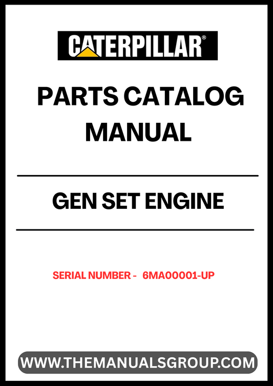 Discover the ultimate resource for maintaining and repairing your CAT Gen Set with the Engine Parts Catalog Manual, specifically designed for serial numbers 6MA00001 and up. This comprehensive manual provides detailed diagrams and specifications, ensuring you have all the information needed to identify and source the right parts for your engine.
