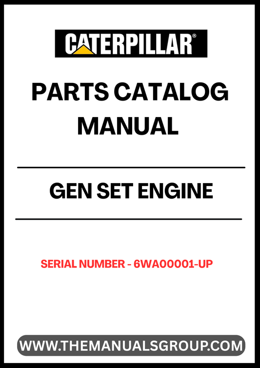 Discover the essential CAT Gen Set Engine Parts Catalog Manual, specifically designed for serial numbers 6WA00001 and up. This comprehensive manual serves as your go-to resource for identifying and sourcing the right parts for your CAT generator set, ensuring optimal performance and longevity.