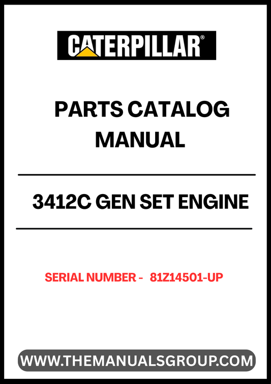 Discover the essential CAT 3412C Gen Set Engine Parts Catalog Manual, specifically designed for serial numbers 81Z14501 and up. This comprehensive manual serves as a vital resource for technicians and engineers, providing detailed diagrams and specifications to ensure accurate repairs and maintenance.