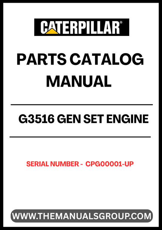 Discover the essential CAT G3516 Gen Set Engine Parts Catalog Manual, designed specifically for serial numbers CPG00001 and up. This comprehensive manual serves as a vital resource for technicians and engineers, providing detailed information on parts, specifications, and maintenance procedures to ensure optimal performance of your engine.