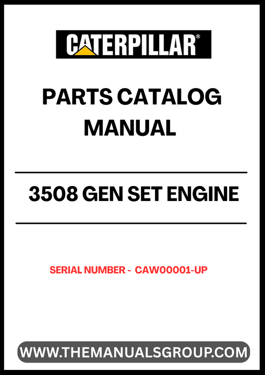 Discover the essential CAT 3508 Gen Set Engine Parts Catalog Manual, designed specifically for serial numbers CAW00001 and up. This comprehensive manual serves as your go-to resource for identifying and sourcing the right parts for your engine, ensuring optimal performance and longevity.