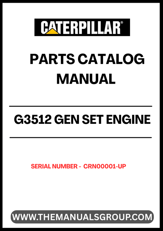 Discover the essential CAT G3512 Gen Set Engine Parts Catalog Manual, designed specifically for serial numbers CRN00001 and up. This comprehensive manual serves as a vital resource for technicians and engineers, providing detailed information on parts, specifications, and maintenance procedures to ensure optimal performance of your engine.