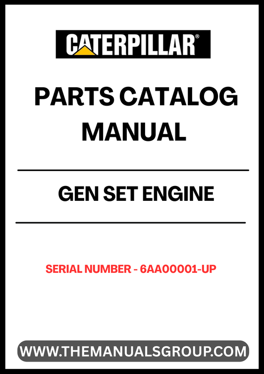 Discover the ultimate resource for maintaining and repairing your CAT GEN SET with the Engine Parts Catalog Manual, specifically designed for serial numbers 6AA00001 and up. This comprehensive manual provides detailed diagrams and specifications, ensuring you have all the information needed to identify and source the right parts for your generator set.