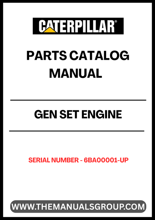 Discover the ultimate resource for maintaining and repairing your CAT GEN SET with the Engine Parts Catalog Manual, specifically designed for serial numbers 6BA00001 and up. This comprehensive manual provides detailed diagrams and specifications, ensuring you have all the information needed to identify and source the right parts for your generator set.