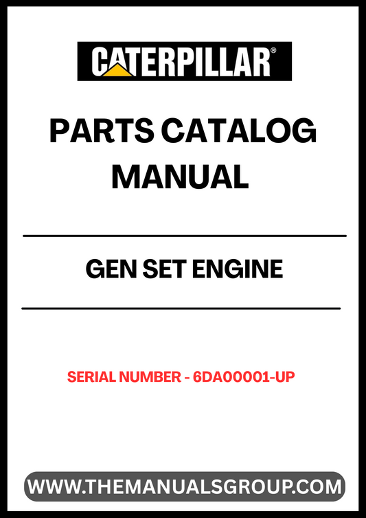 Discover the ultimate resource for maintaining and repairing your CAT GEN SET with the Engine Parts Catalog Manual, specifically designed for serial numbers 6DA00001 and up. This comprehensive manual provides detailed diagrams and specifications, ensuring you have all the information needed to identify and source the right parts for your generator set.