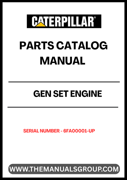 Discover the ultimate resource for maintaining and repairing your CAT generator set with the CAT Gen Set Engine Parts Catalog Manual, specifically designed for serial numbers 6FA00001 and up. This comprehensive manual provides detailed diagrams, part numbers, and specifications, ensuring you have all the information needed to keep your equipment running smoothly.
