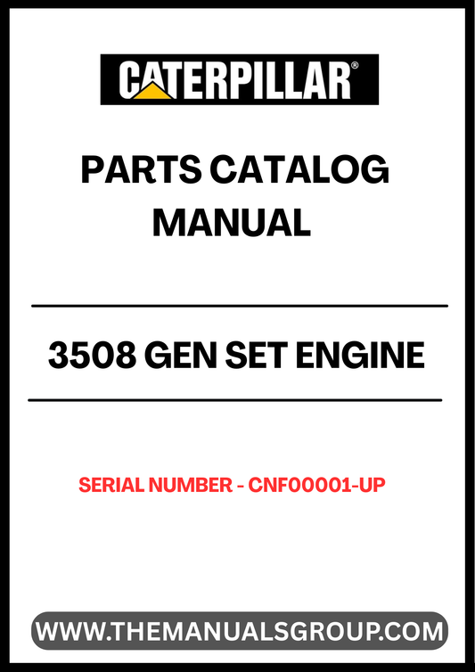 Discover the essential CAT 3508 Gen Set Engine Parts Catalog Manual, designed specifically for serial numbers CNF00001 and up. This comprehensive manual serves as your go-to resource for identifying and sourcing the right parts for your engine, ensuring optimal performance and longevity.