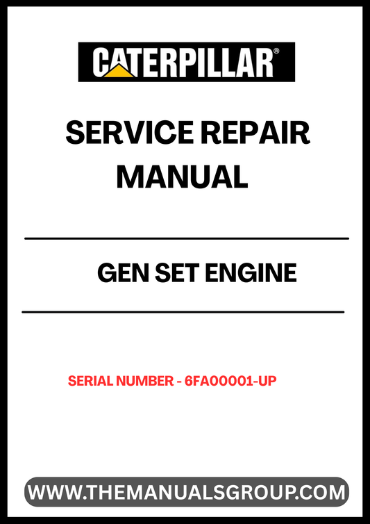 Ensure your CAT Gen Set engine operates at peak performance with our comprehensive Service Repair Manual, specifically designed for serial numbers 6FA00001 and up. This manual is an essential resource for technicians and DIY enthusiasts alike, providing detailed instructions and insights for effective maintenance and repair.
