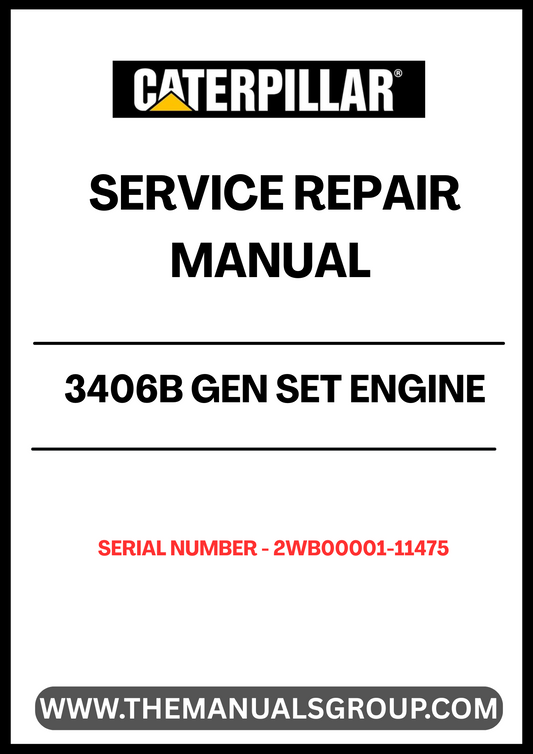 Discover the ultimate resource for maintaining your CAT 3406B Gen Set Engine with our comprehensive Service Repair Manual, specifically designed for serial numbers 2WB00001-11475. This manual is an essential tool for technicians and DIY enthusiasts alike, providing detailed instructions and insights to ensure your engine operates at peak performance.