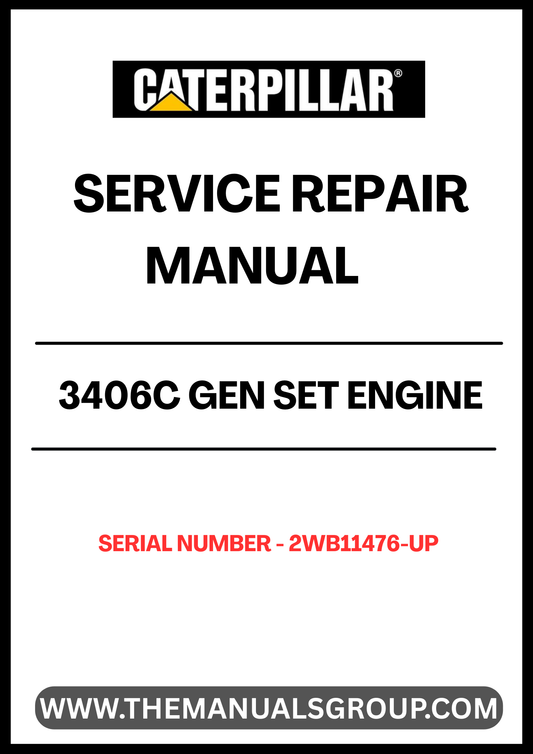 Ensure your CAT 3406C Gen Set Engine operates at peak performance with our comprehensive Service Repair Manual, specifically designed for serial numbers 2WB11476 and up. This manual is an essential resource for technicians and DIY enthusiasts alike, providing detailed instructions and insights to tackle any maintenance or repair task with confidence.