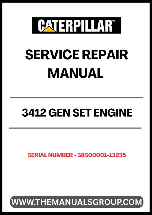 Discover the essential CAT 3412 Gen Set Engine Service Repair Manual, designed specifically for serial numbers 38S00001-13235. This comprehensive guide is your go-to resource for maintaining and repairing your engine, ensuring optimal performance and longevity.