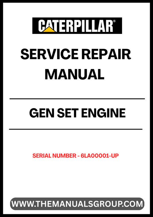 Ensure your CAT Gen Set engine operates at peak performance with our comprehensive Service Repair Manual, specifically designed for serial numbers 6LA00001 and up. This manual is an essential resource for technicians and DIY enthusiasts alike, providing detailed instructions and insights into maintenance and repair procedures.