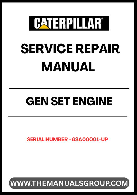 Ensure your CAT Gen Set engine operates at peak performance with our comprehensive Service Repair Manual, specifically designed for serial numbers 6SA00001 and up. This manual is an essential resource for technicians and DIY enthusiasts alike, providing detailed instructions and insights into maintenance and repair procedures.