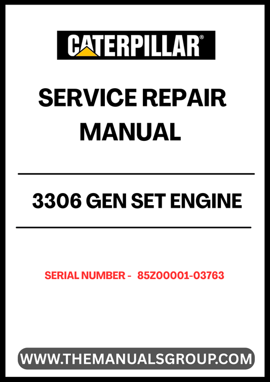 Enhance your maintenance capabilities with the CAT 3306 Gen Set Engine Service Repair Manual, specifically designed for serial numbers 85Z00001-03763. This comprehensive guide provides detailed instructions and insights to ensure your engine operates at peak performance, minimizing downtime and maximizing efficiency.