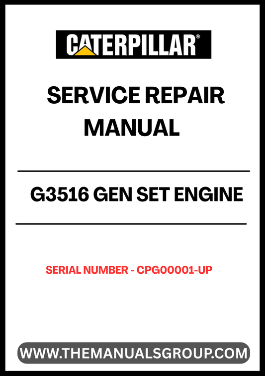 The CAT G3516 Gen Set Engine Service Repair Manual (S/N - CPG00001-UP) is an essential resource for anyone looking to maintain or repair their CAT G3516 engine. This comprehensive manual provides detailed instructions, diagrams, and specifications to ensure that you can effectively troubleshoot and resolve any issues that may arise.