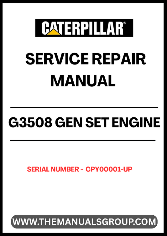 Discover the essential CAT G3508 Gen Set Engine Service Repair Manual, designed specifically for serial numbers CPY00001 and up. This comprehensive guide is your go-to resource for maintaining and repairing your engine, ensuring optimal performance and longevity.