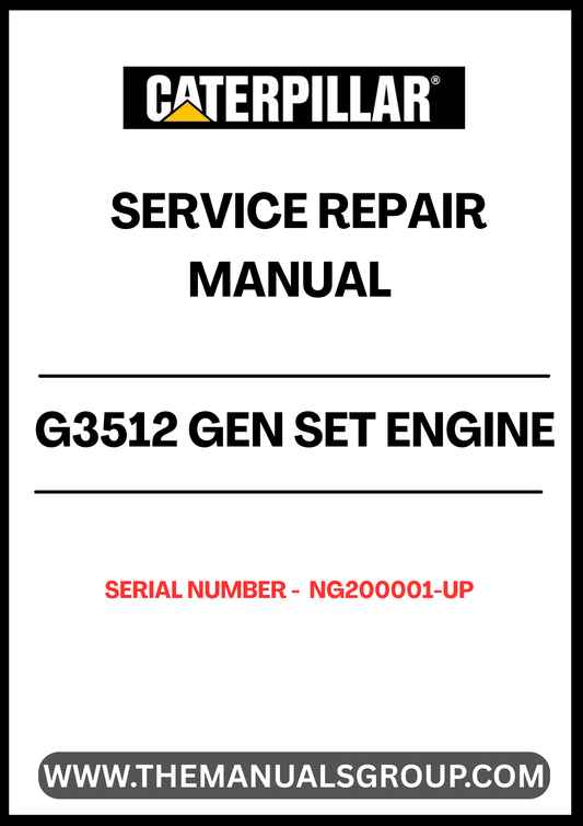 Unlock the full potential of your CAT G3512 Gen Set Engine with our comprehensive Service Repair Manual, specifically designed for serial numbers NG200001 and up. This manual is an essential resource for technicians and operators, providing detailed instructions and insights to ensure optimal performance and longevity of your engine.