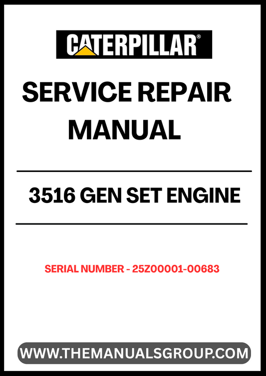Introducing the CAT 3516 Gen Set Engine Service Repair Manual, specifically designed for serial numbers 25Z00001-00683. This comprehensive manual is an essential resource for technicians and engineers, providing detailed instructions and insights for effective maintenance and repair of your CAT 3516 engine.
