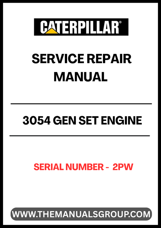 Discover the essential CAT 3054 Gen Set Engine Service Repair Manual, specifically designed for serial number 2PW. This comprehensive guide is your go-to resource for maintaining and repairing your engine, ensuring optimal performance and longevity.