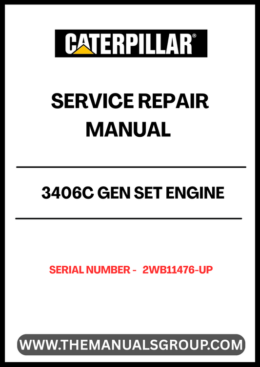 Discover the ultimate resource for maintaining your CAT 3406C Gen Set Engine with our comprehensive Service Repair Manual, specifically designed for serial numbers 2WB11476 and up. This manual is an essential tool for technicians and DIY enthusiasts alike, providing detailed instructions and insights to ensure your engine operates at peak performance. 