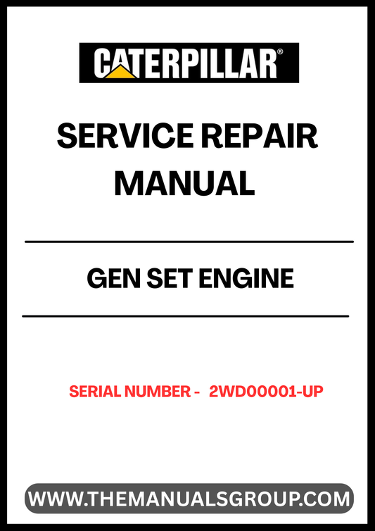 Unlock the full potential of your CAT Gen Set Engine with our comprehensive Service Repair Manual, specifically designed for serial numbers 2WD00001 and up. This manual is an essential resource for technicians and DIY enthusiasts alike, providing detailed instructions and insights to ensure your engine operates at peak performance.