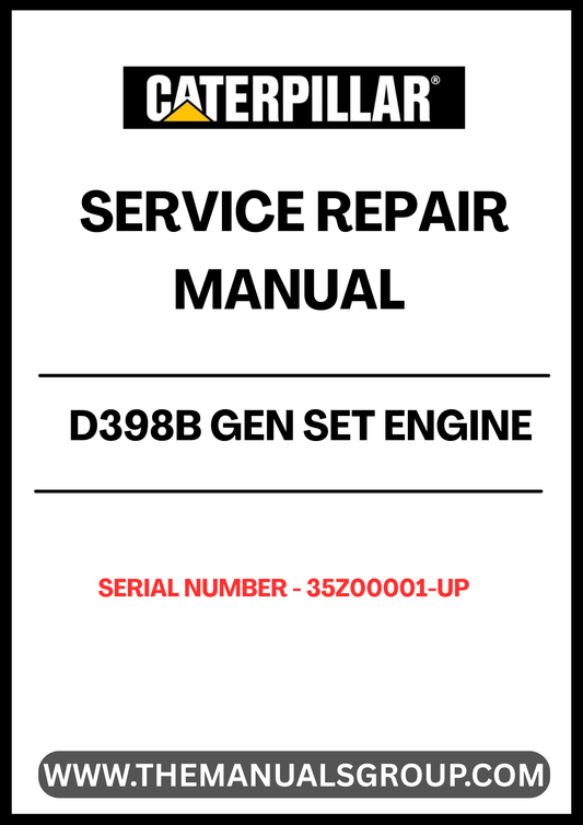 The CAT D398B Gen Set Engine Service Repair Manual is an essential resource for maintaining and repairing your engine with serial number 35Z00001 and above. This comprehensive manual provides detailed instructions, diagrams, and specifications to ensure your engine operates at peak performance.