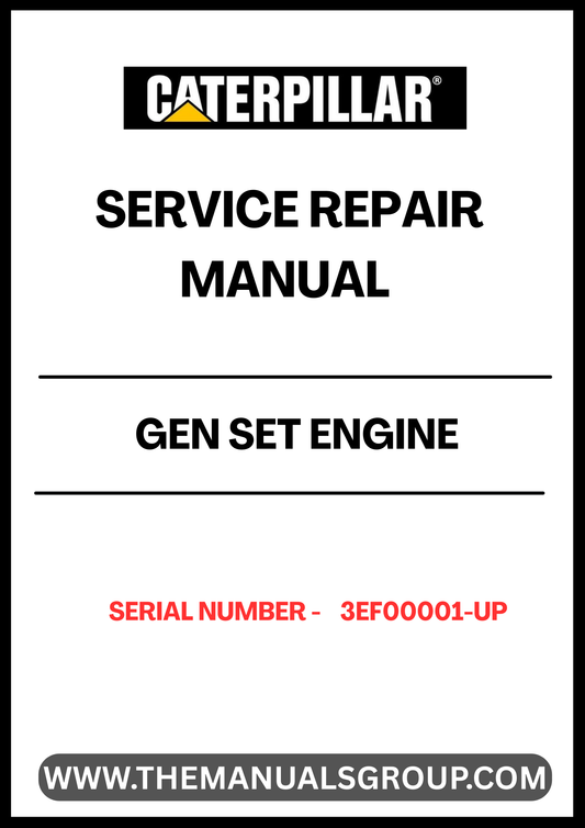 Ensure your CAT Gen Set engine operates at peak performance with our comprehensive Service Repair Manual, specifically designed for serial numbers 3EF00001 and up. This manual is an essential resource for technicians and DIY enthusiasts alike, providing detailed instructions and insights for effective maintenance and repair.
