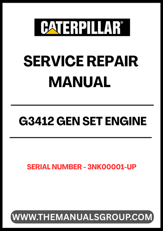  Enhance your maintenance capabilities with the CAT G3412 Gen Set Engine Service Repair Manual, specifically designed for serial numbers 3NK00001 and up. This comprehensive guide provides detailed instructions and insights, ensuring you have the knowledge needed to keep your engine running smoothly and efficiently.