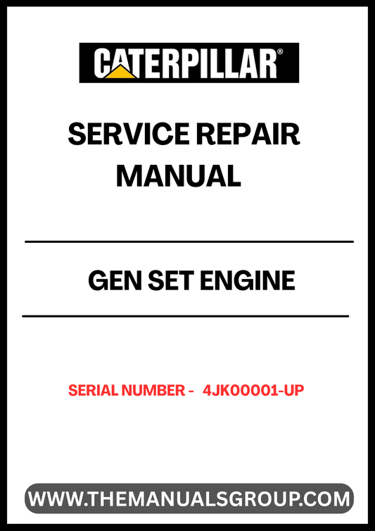Unlock the full potential of your CAT GEN SET engine with our comprehensive Service Repair Manual, specifically designed for serial numbers 4JK00001 and up. This manual is an essential resource for technicians and DIY enthusiasts alike, providing detailed instructions and insights to ensure your engine operates at peak performance.