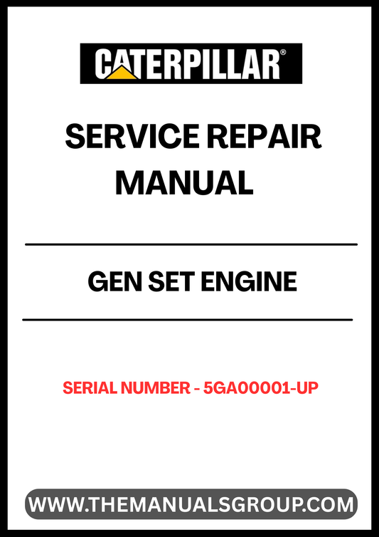 Ensure your CAT Gen Set engine operates at peak performance with our comprehensive Service Repair Manual, specifically designed for serial numbers 5GA00001 and up. This manual is an essential resource for technicians and DIY enthusiasts alike, providing detailed instructions and insights for effective maintenance and repair.