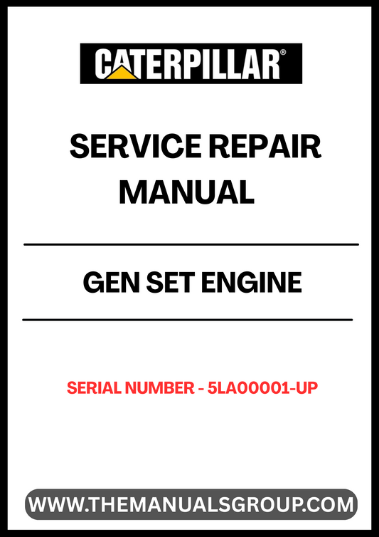 Unlock the full potential of your CAT Gen Set Engine with our comprehensive Service Repair Manual, specifically designed for serial numbers 5LA00001 and up. This manual is an essential resource for technicians and DIY enthusiasts alike, providing detailed instructions and insights to ensure your engine operates at peak performance.
