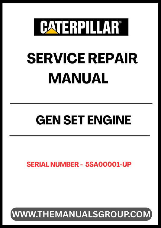 Unlock the full potential of your CAT Gen Set Engine with our comprehensive Service Repair Manual, specifically designed for serial numbers 5SA00001 and up. This manual is an essential resource for technicians and DIY enthusiasts alike, providing detailed instructions and insights to ensure your engine operates at peak performance.