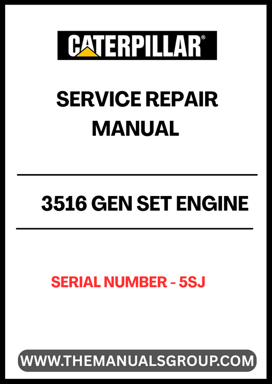  Unlock the full potential of your CAT 3516 Gen Set Engine with our comprehensive Service Repair Manual, specifically designed for serial number 5SJ. This manual is an essential resource for technicians and operators, providing detailed instructions and insights to ensure optimal performance and longevity of your engine.