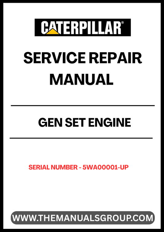 Unlock the full potential of your CAT Gen Set Engine with our comprehensive Service Repair Manual, specifically designed for serial numbers 5WA00001 and up. This manual is an essential resource for technicians and DIY enthusiasts alike, providing detailed instructions and insights to ensure your engine operates at peak performance.