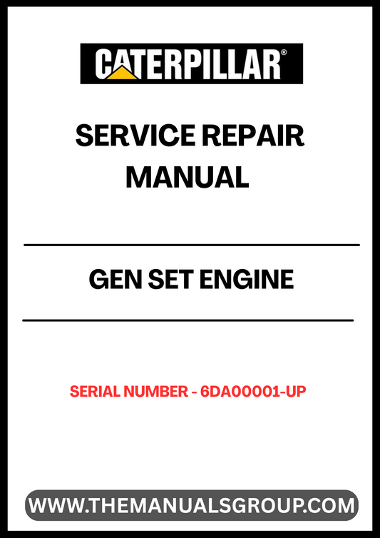  Ensure your CAT Gen Set engine operates at peak performance with our comprehensive Service Repair Manual, specifically designed for serial numbers 6DA00001 and up. This manual is an essential resource for technicians and DIY enthusiasts alike, providing detailed instructions and insights into maintenance and repair procedures.